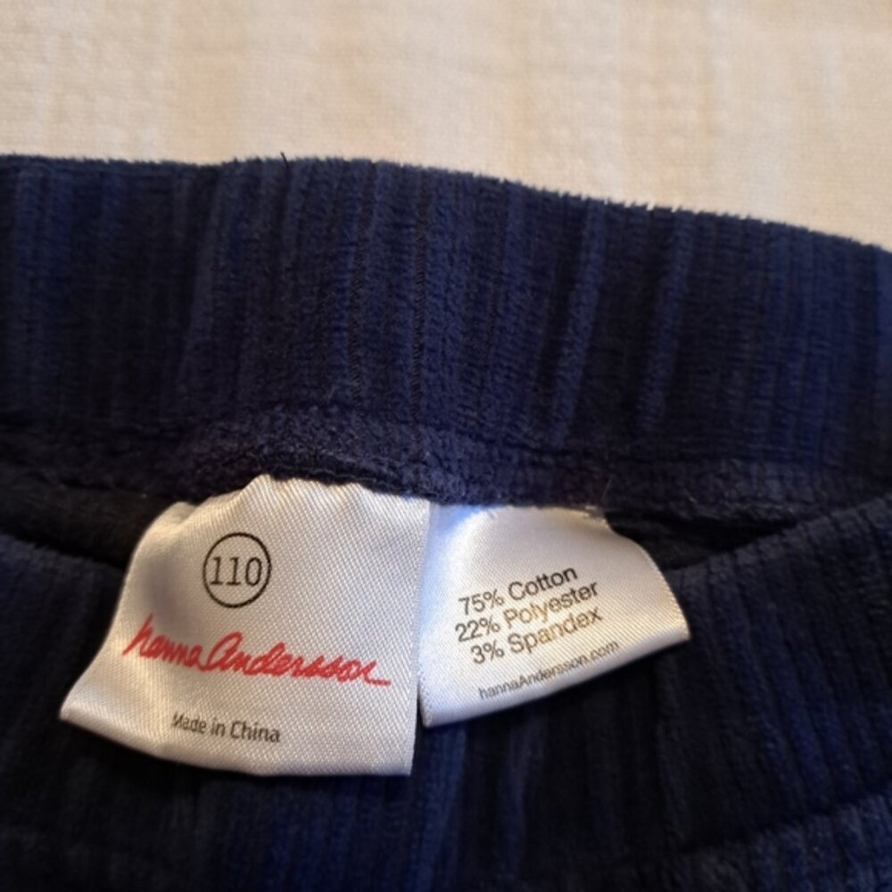 Hanna Andersson girls size 110 or 5 blue ribbed leggings vguc - Picture 3 of 4